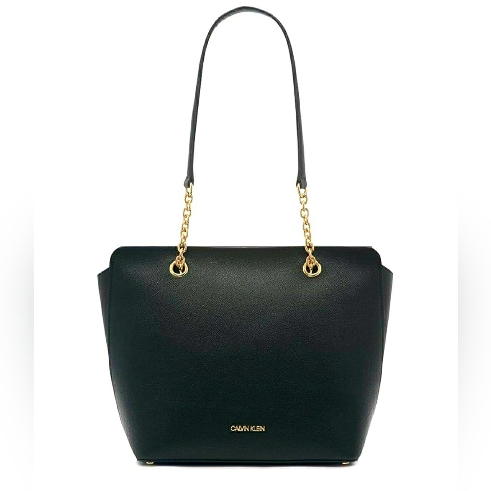 Calvin Klein Hailey Micro Pebble Top Zip Chain Tote NWOT